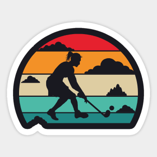 Retro Field Hockey Girl Hockey Player Gift T-Shirt Sticker